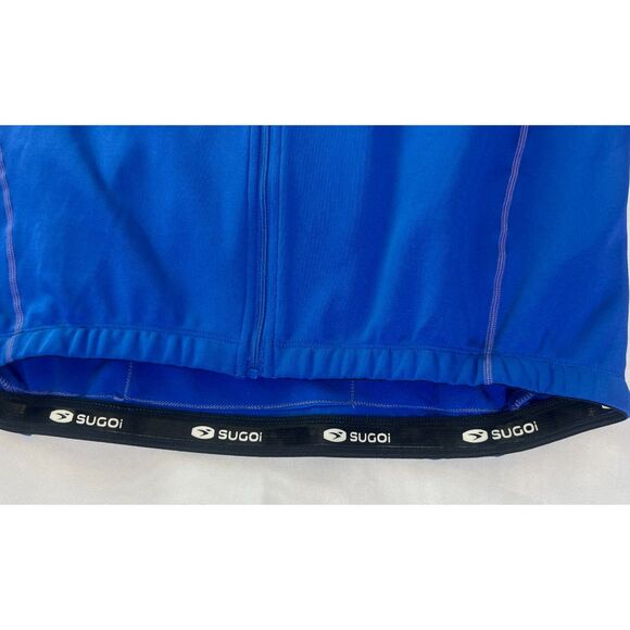 MENS SUGOI CYCLING BLUE GRAY LONG SLEEVE FULL ZIP KNIT BIKING JACKET SIZE XL - Picture 6 of 11